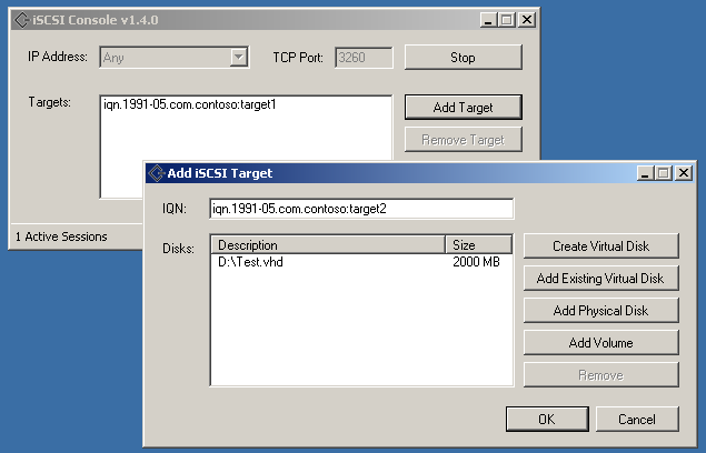 iSCSI Console UI